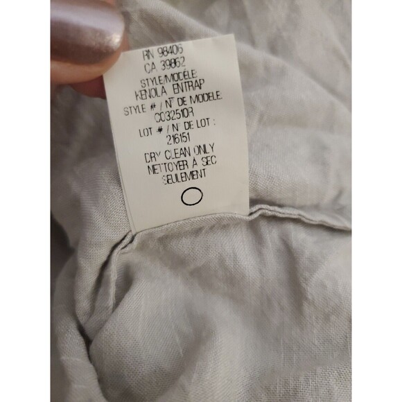 Theory Dulcie Linen Blend Beige Stretch Long Sleeve Button Up Shirt Women Medium - Picture 7 of 10